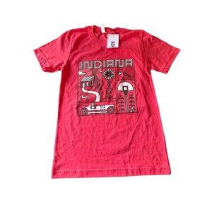 NWT Indiana Graphic Tee XS By USA Strong Race Car Farm basketball Country